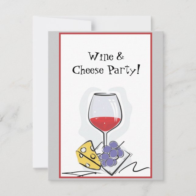 Vin- & ostpartyinbjudan inbjudningar (Framsida)