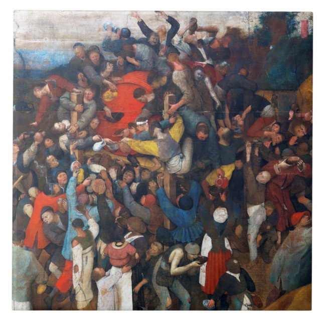 Vin på Saint Martins dag, Pieter Bruegel Kakelplatta (Framsidan)