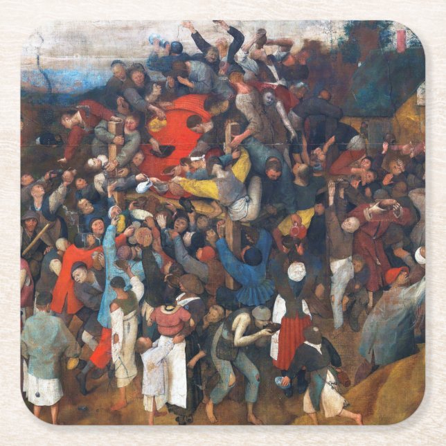 Vin på Saint Martins dag, Pieter Bruegel Underlägg Papper Kvadrat (Framsidan)