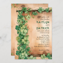 Vin på St patrick's day QR rustic bröllop