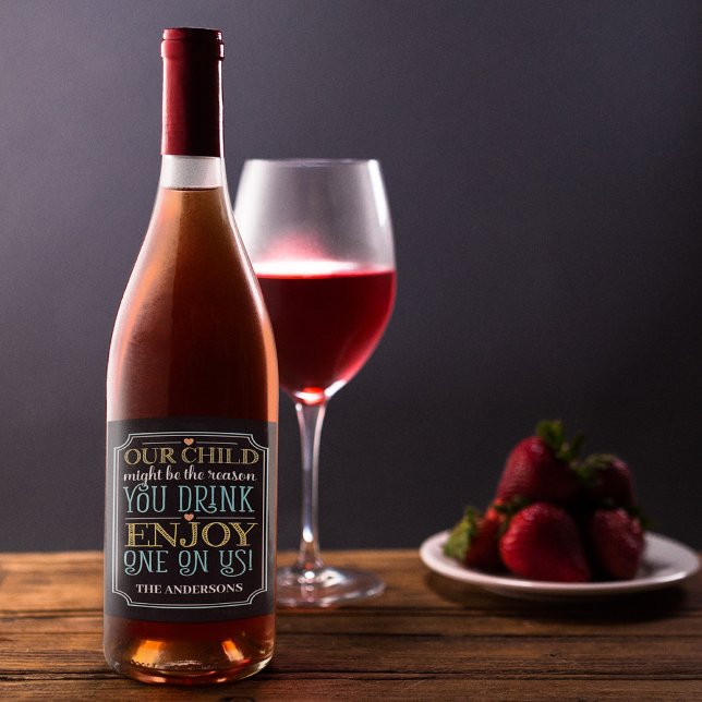 Vin på USA:s barn som säger Namn Anpassningsbar Vinflaska Etikett (Skapare uppladdad)