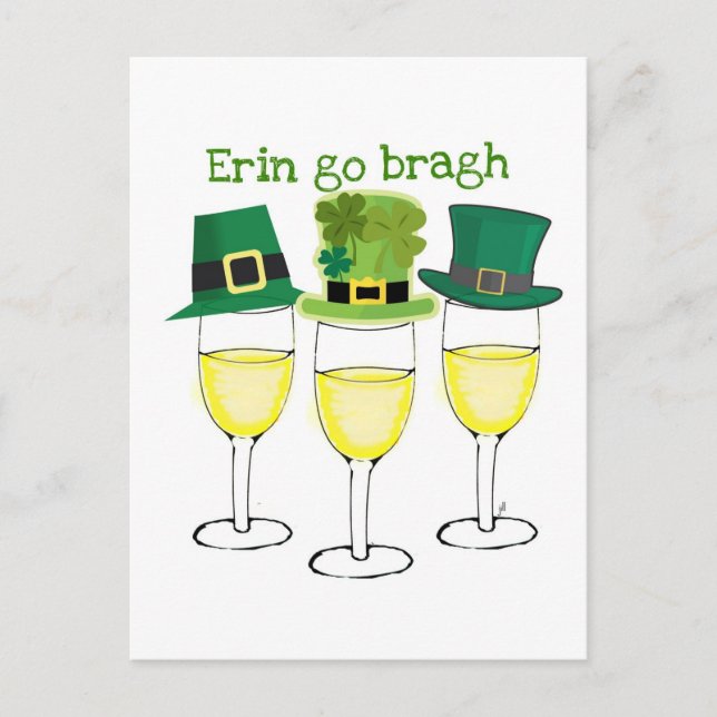 VIN PARTY ERIN GO BRAGH SAINT PATRICKS DAY INBJUDAN VYKORT (Framsida)