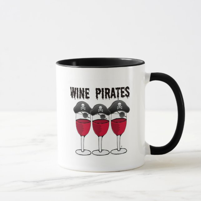 VIN PIRATKOPIERAR RÖTT VINEXPONERINGSGLAS OCH MUGG (Höger)