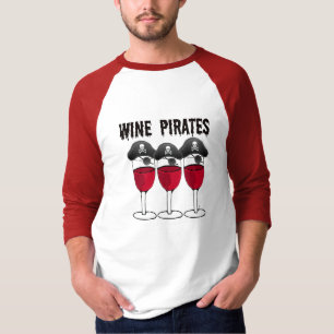 VIN PIRATKOPIERAR RÖTT VINEXPONERINGSGLAS OCH T SHIRT