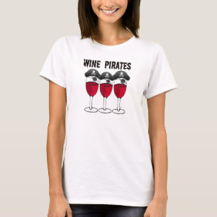 VIN PIRATKOPIERAR RÖTT VINEXPONERINGSGLAS OCH T-SHIRT
