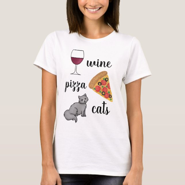 Vin Pizza Cat T Shirt (Framsida)