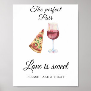 Vin Pizza Möhippa Kärlek är söt Poster