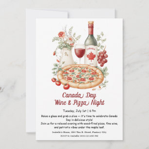 Vin & Pizza Night Firande Kanada-dagen Inbjudningar