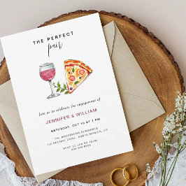 Vin & Pizza Perfekt par Förlovningsfest Inbjudningar