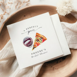 Vin & Pizza Perfekt Par Rehearsal Middag Pappersservett