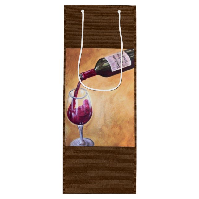 Vin Pour Gift Bag - Elegant Flaska & Glass Art (Framsidan)