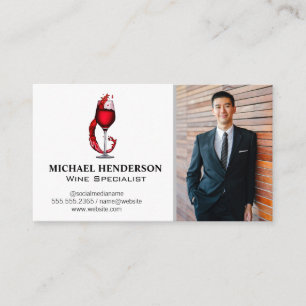 Vin Pour Stänk Logotyp Kundfoto Visitkort