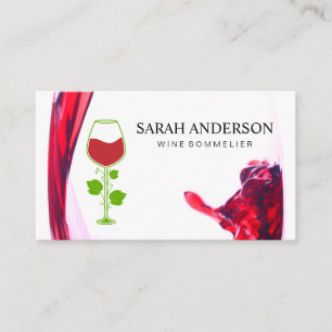 Vin Pour Stänk Vinets Logotyp Visitkort