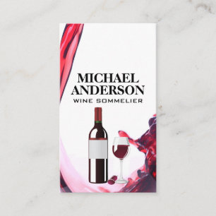 Vin Pour Vin Flaska och glas Visitkort