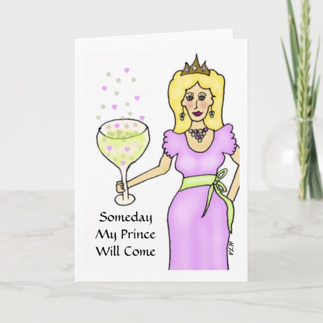 Vin prinsessan Valentines Dag-kort Helgkort (Framsida)