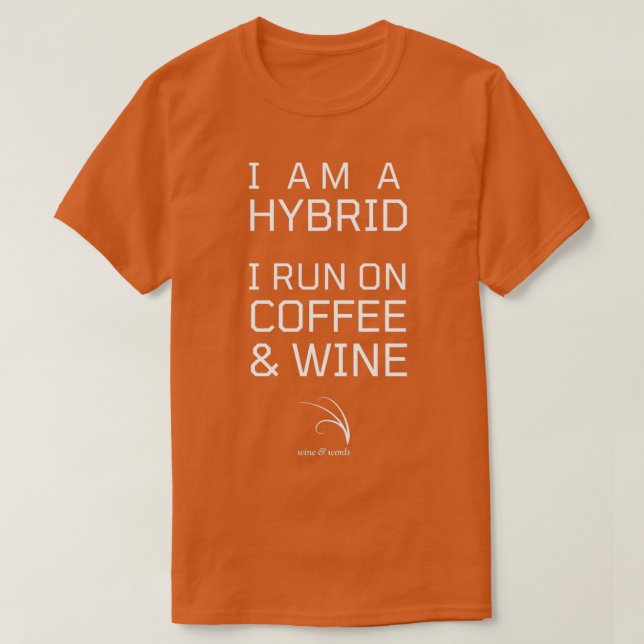 Vin, prishybrid springa på kaffe och vin 2 2 t shirt (Design framsida)