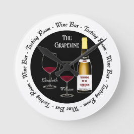 Vin Pub och Taste Room Wall Clock Rund Klocka