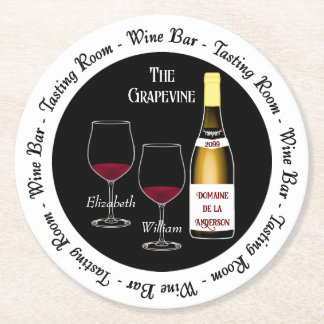 Vin Pub Tasting Room Man Woman Cave Pub Underlägg Papper Rund