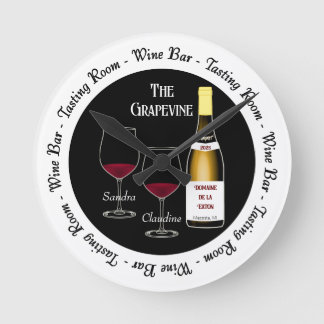 Vin Pub Tasting Room Man Woman Cave Pub Wall Rund Klocka