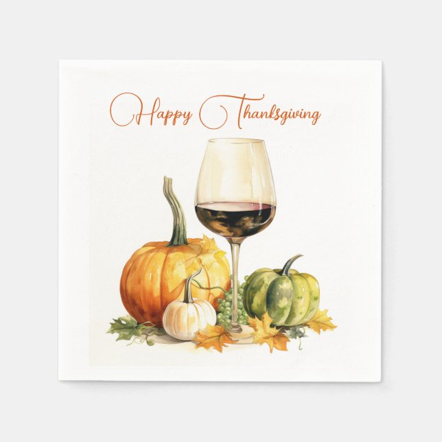Vin & Pumpkins, Happy thanksgiving Pappersservett (Framsidan)