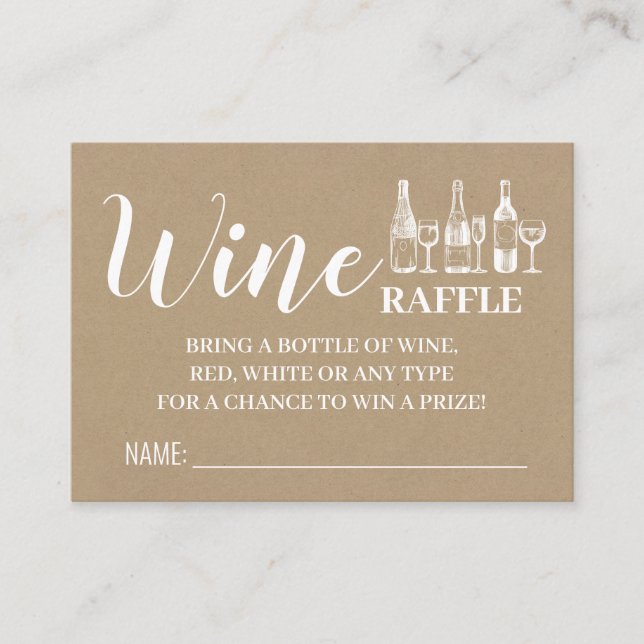 Vin raffle biljett - engelskt spanskduschkort (Framsida)