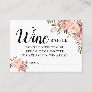Vin raffle biljett - engelskt spanskduschkort