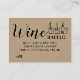 Vin Raffle Biljett Par-betalningskort för stödkort