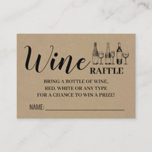 Vin Raffle Biljett Par-betalningskort för stödkort