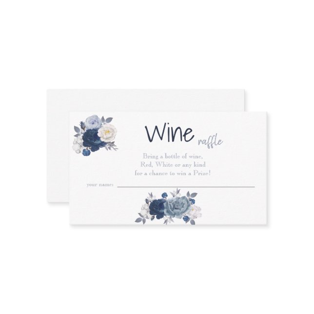 Vin Raffle Bröllop Möhippa Card Placeringskort (Fram/Back In Situ)