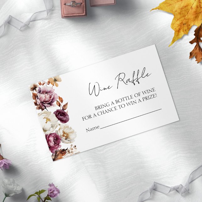 Vin Raffle-spel | Burgundy Fall Möhippa Tilläggskort (Skapare uppladdad)