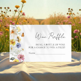 Vin Raffle-spel | Wildblomma Boho Möhippa Tilläggskort