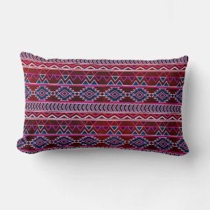 Vin Red Aztec Tribal Mönster Lumbarkudde