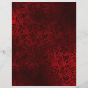 Vin Red Blommigt Patternated Scrapbook Papper