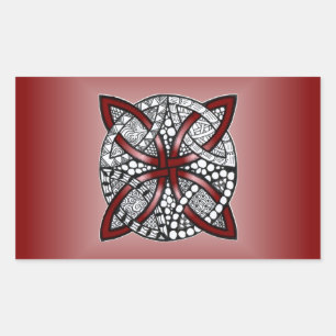 Vin Red Celtic Knot Original Rektangulärt Klistermärke