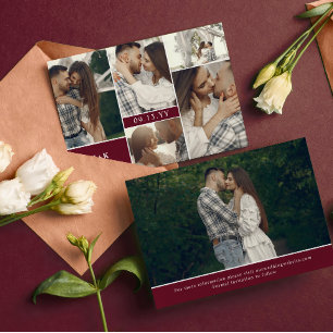 Vin Red Modern Initialer & Photos Spara datum Datumet