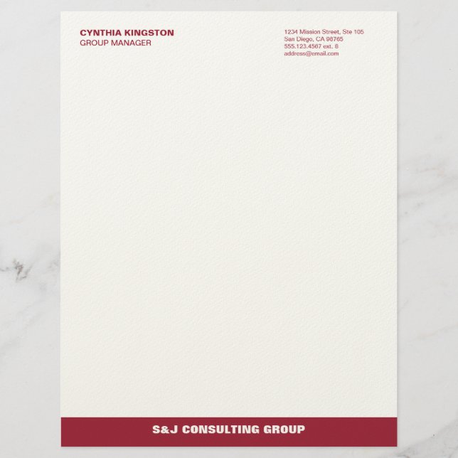 Vin red rand ecru professionell business company brevhuvud (Framsida)