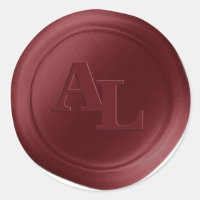 Vin Red Vax Seal Monogram Wedding Stickers