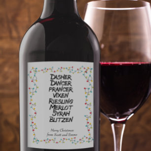 Vin Reindeer namn Ljus Vinflaska Etikett