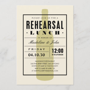 Vin Repetition Lunchn Invitationer Med en Modern D Inbjudningar