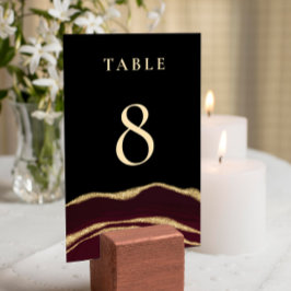 Vin röd agate gemstone Bord Card Bordsnummer