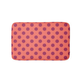 Vin röd och levande korall polka dots badrumsmatta