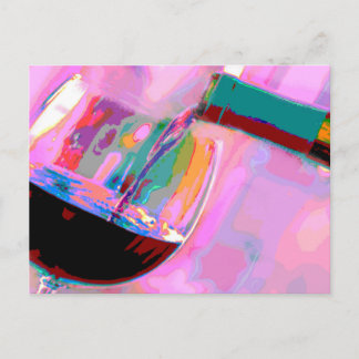 Vin rouge soirée fête vykort