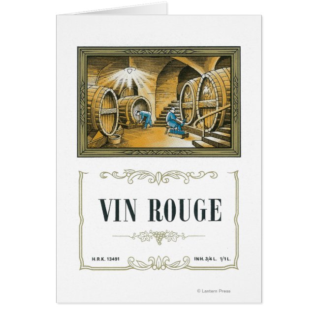 Vin Rouge Vin LabelEurope Hälsningskort (Framsidan)