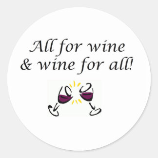 Vin! Runt Klistermärke