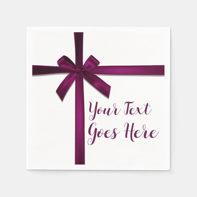 Vin Satinband Böjd Jul Högtidlig Fest Pappersservett (Framsidan)