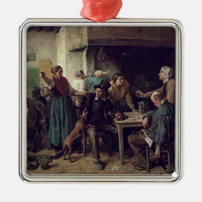 Vin shoppar Måndag, 1858 Julgransprydnad Metall (Framsidan)