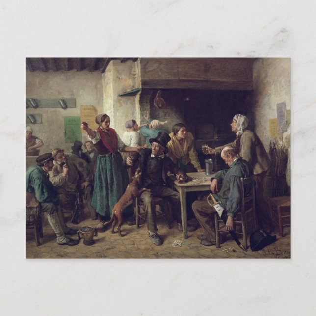 Vin shoppar Måndag, 1858 Vykort (Framsida)