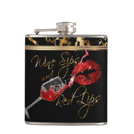 Vin Sips och Röda Läppar Fickplunta