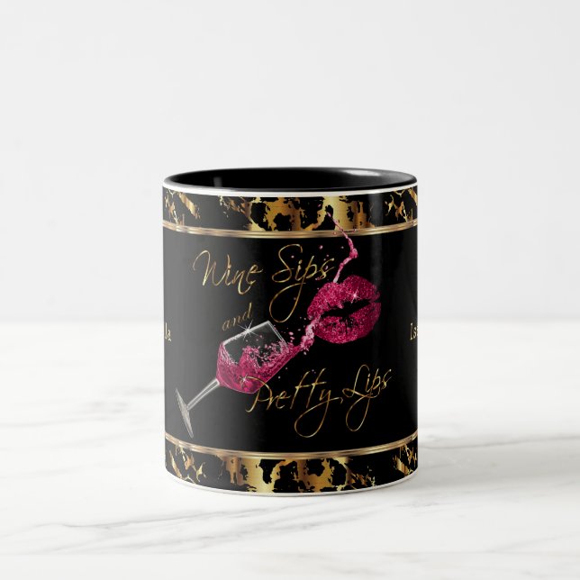Vin Sips och Söt Läppar - Marble Två-Tonad Mugg (Center)