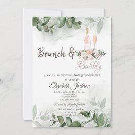 Vin Smak Eukalyptus Grönska Brunch & Bubbly Inbjudningar